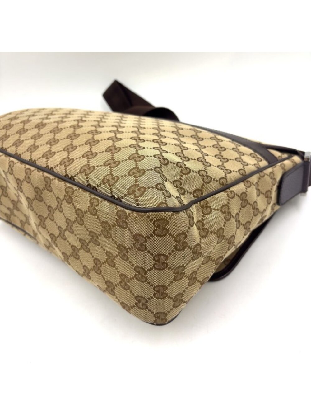 Gucci GG Canvas Brown Beige Shoulder Bag Silver - Picture 8 of 13